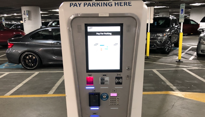 Capacitive touch screen in the self-service parking fee machine